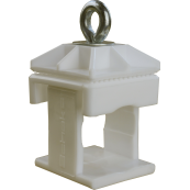 Sign clamp | plastic, white | without eyes / hooks | for 40 x 40 mm /  42 mm shaft tube